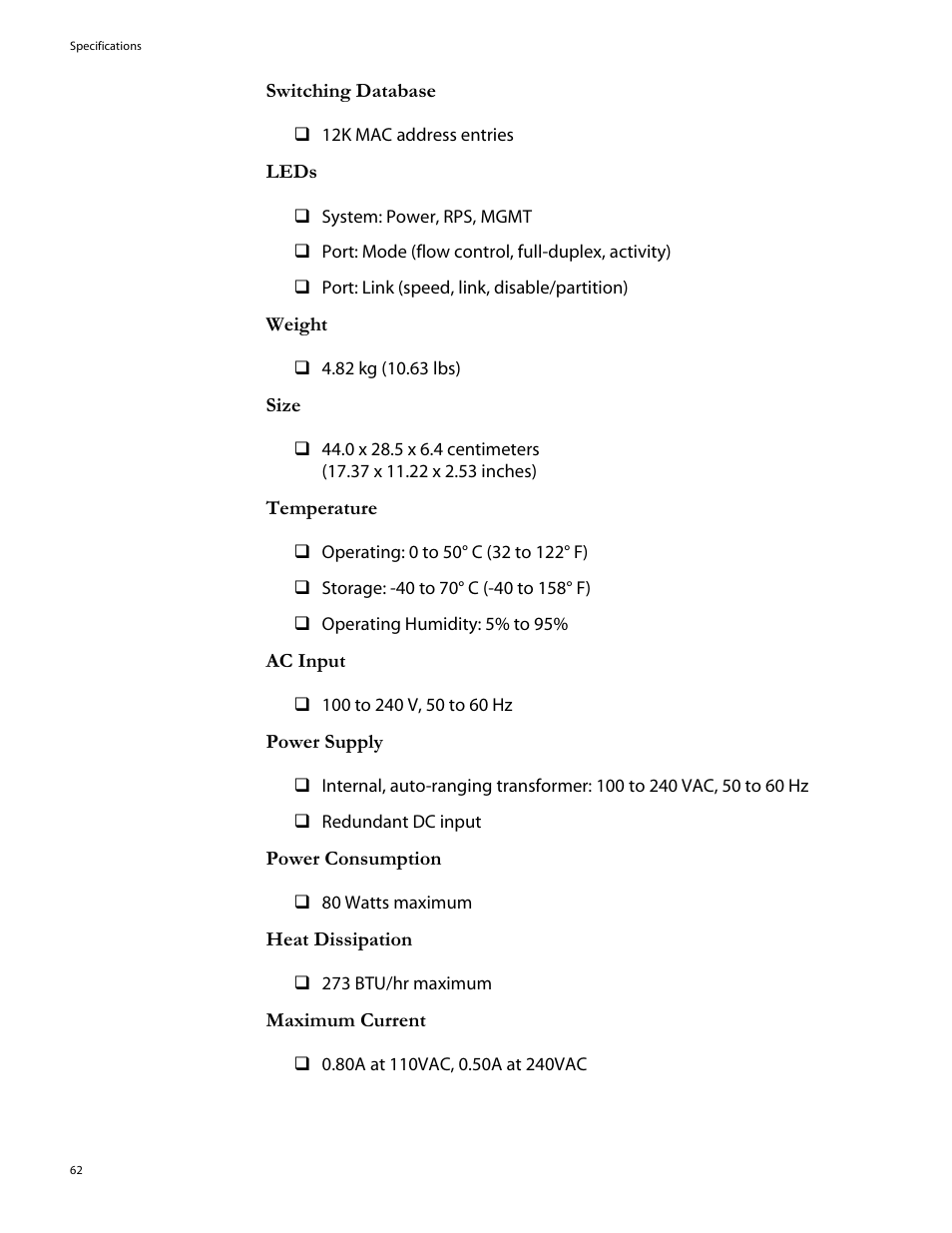 Allied Telesis AT-8324SX User Manual | Page 62 / 81