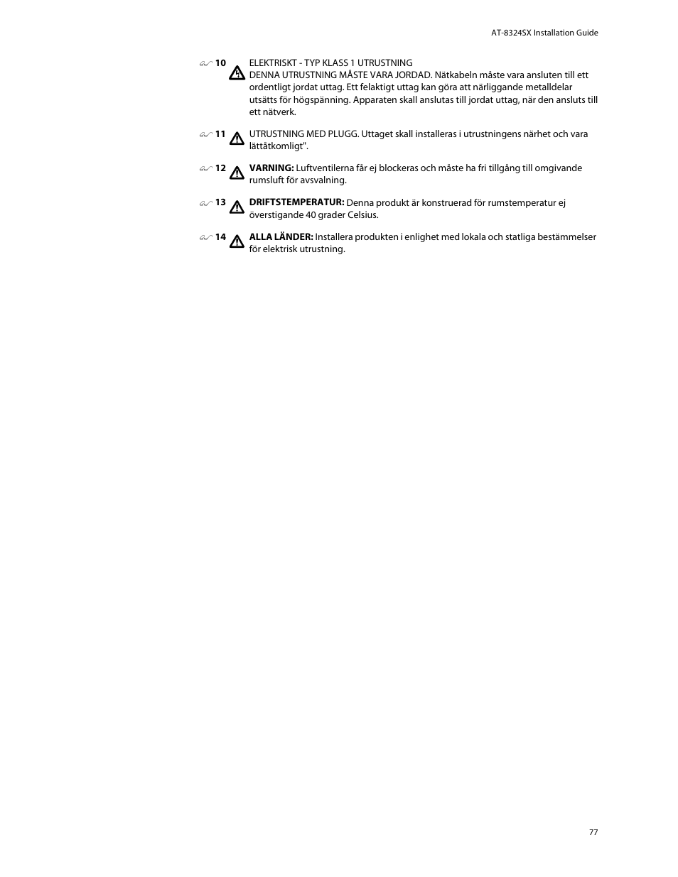 Allied Telesis AT-8324SX User Manual | Page 77 / 81