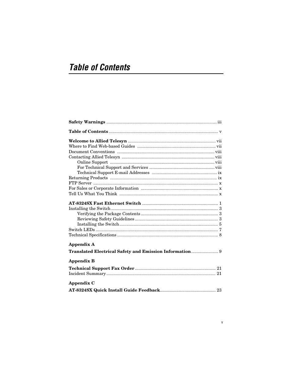 Allied Telesis AT-8324SX User Manual | Page 5 / 34