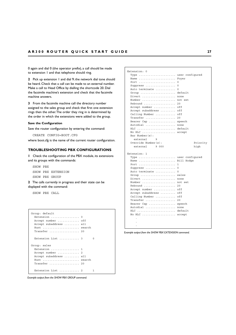 Troubleshooting pbx configurations | Allied Telesis AR300 SERIES ROUTER User Manual | Page 27 / 27