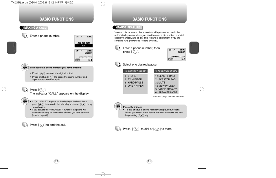 Basic functions | Audiovox CDM-8200 User Manual | Page 12 / 51