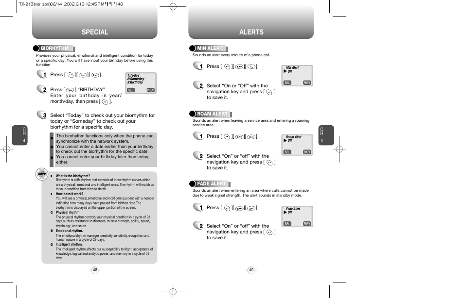 Special alerts | Audiovox CDM-8200 User Manual | Page 26 / 51