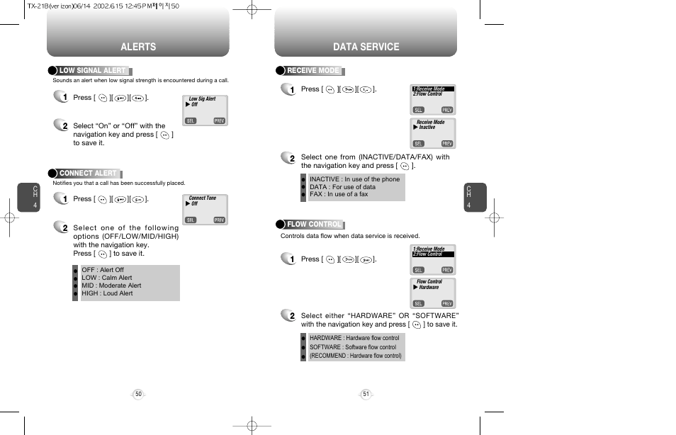 Alerts data service | Audiovox CDM-8200 User Manual | Page 27 / 51