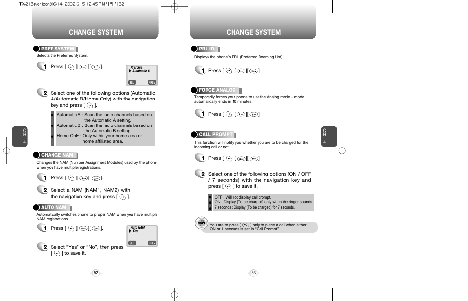 Change system | Audiovox CDM-8200 User Manual | Page 28 / 51