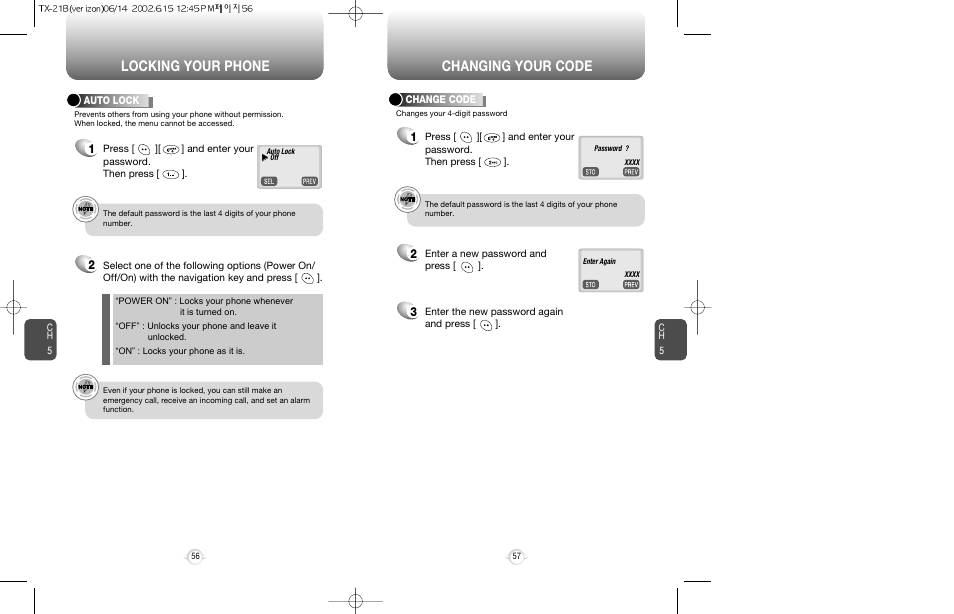 Locking your phone changing your code | Audiovox CDM-8200 User Manual | Page 30 / 51