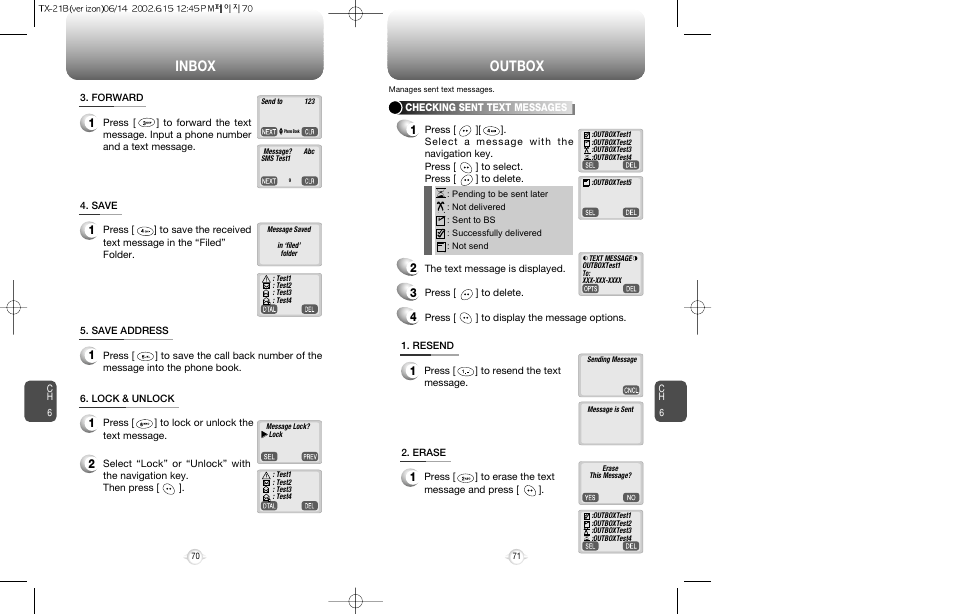 Inbox outbox | Audiovox CDM-8200 User Manual | Page 37 / 51