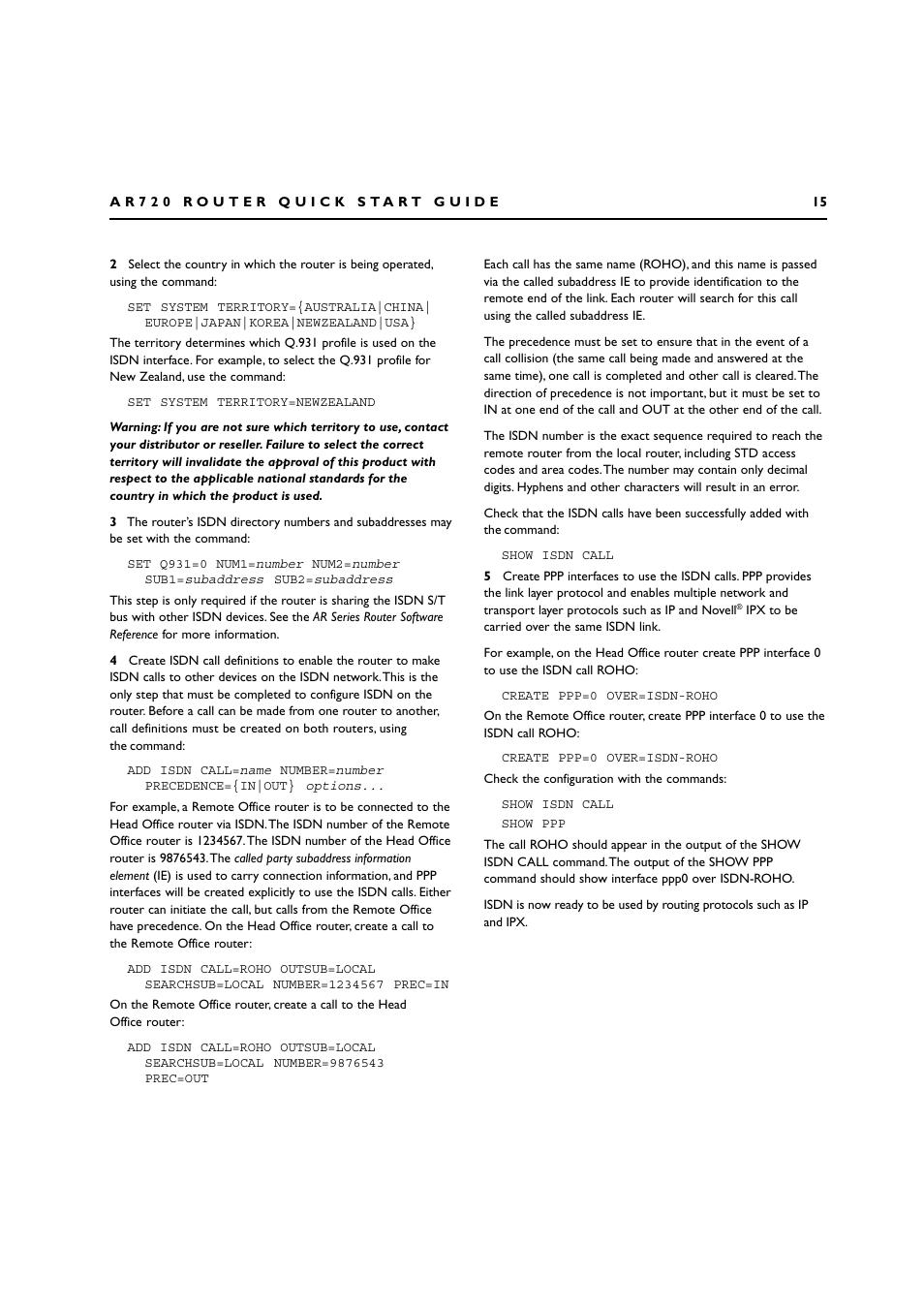 Allied Telesis AR720 ROUTER User Manual | Page 15 / 23