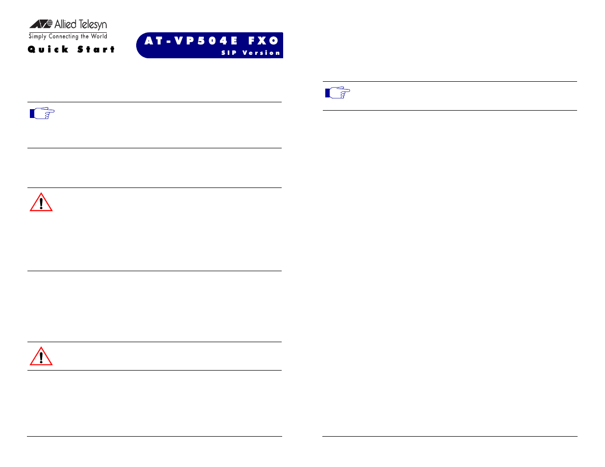 Allied Telesis AT-VP504E FXO User Manual | 1 page