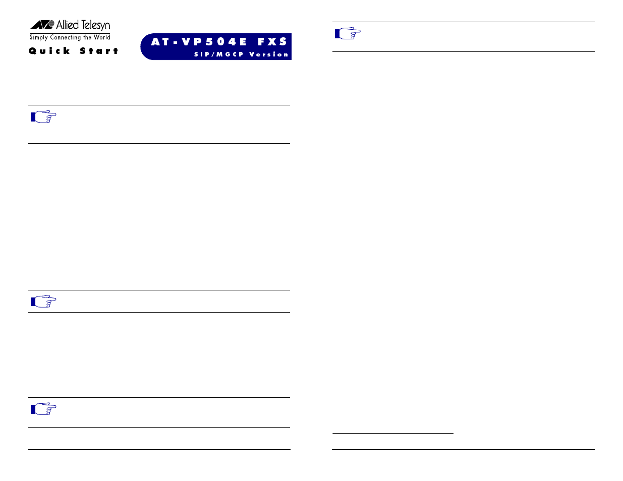 Allied Telesis AT-VP504E FXS User Manual | 1 page