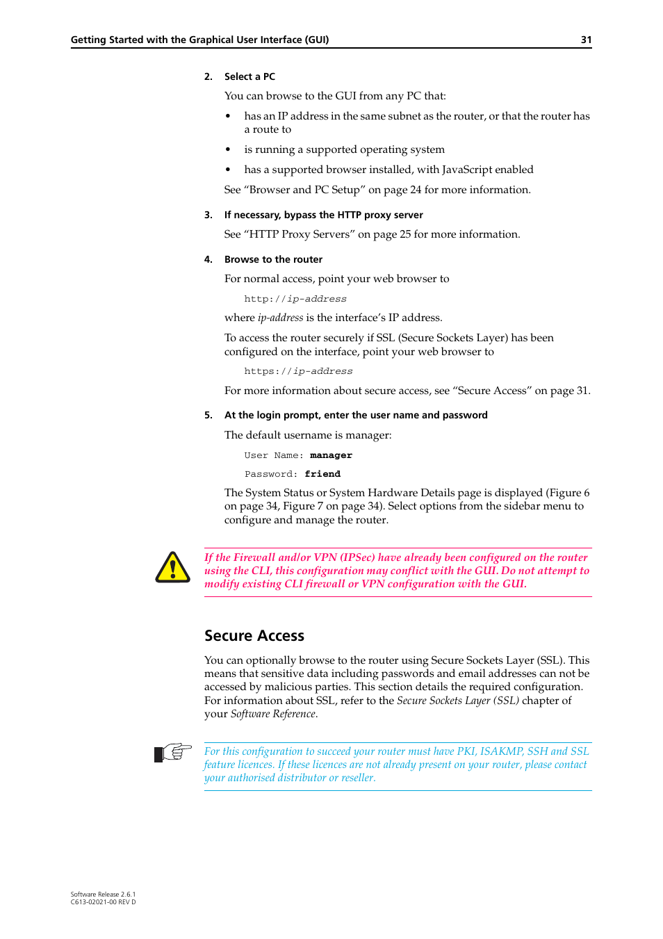 Secure access | Allied Telesis AR400 Series Router User Manual | Page 31 / 131