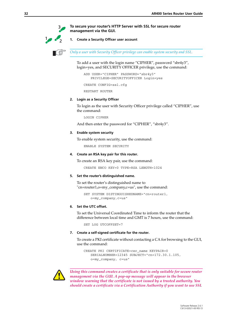 Allied Telesis AR400 Series Router User Manual | Page 32 / 131