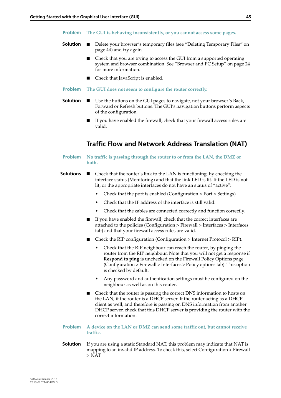 Traffic flow and network address translation (nat) | Allied Telesis AR400 Series Router User Manual | Page 45 / 131