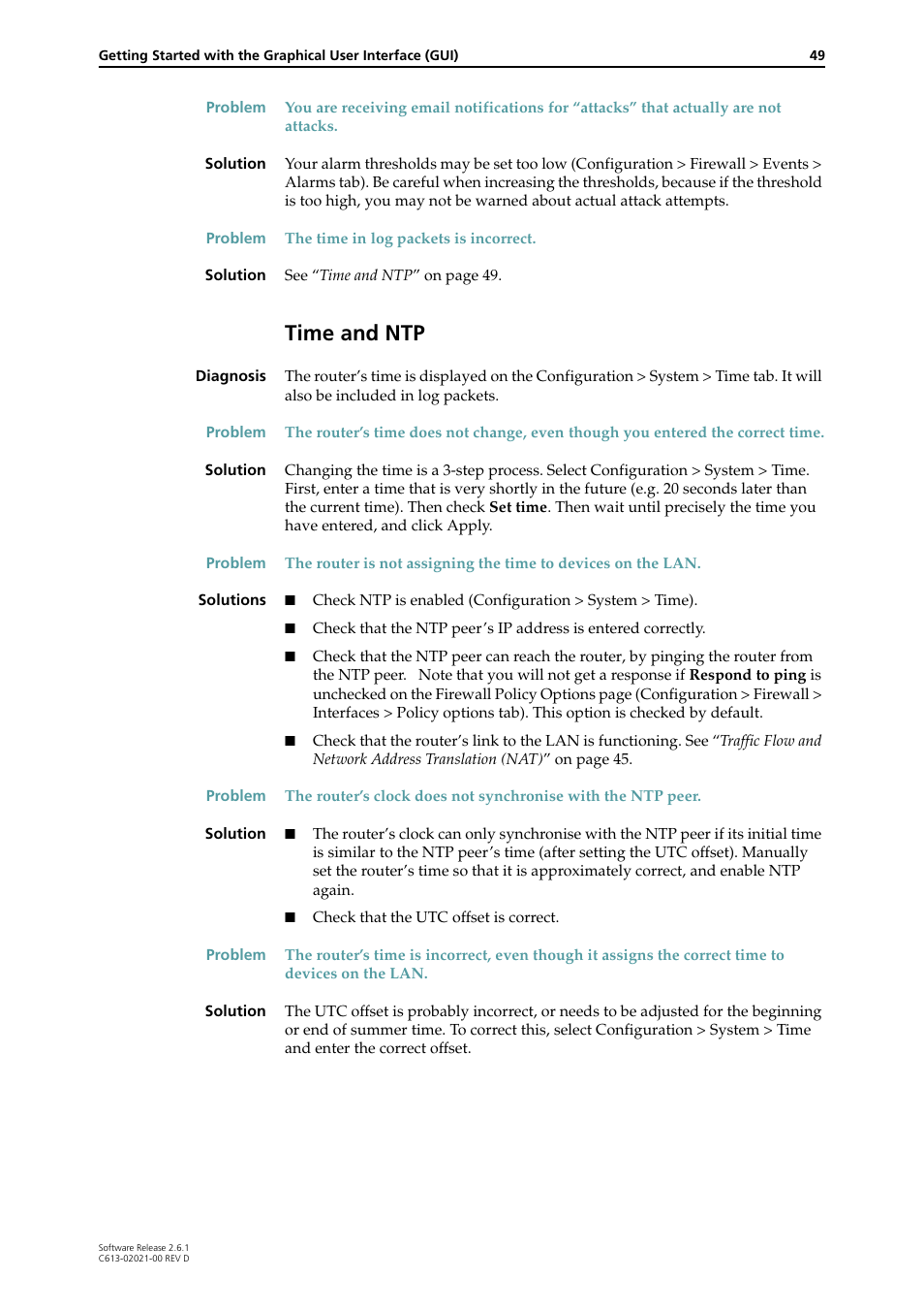 Time and ntp | Allied Telesis AR400 Series Router User Manual | Page 49 / 131