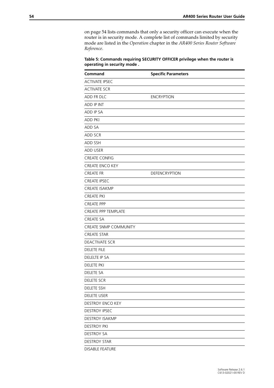 Allied Telesis AR400 Series Router User Manual | Page 54 / 131