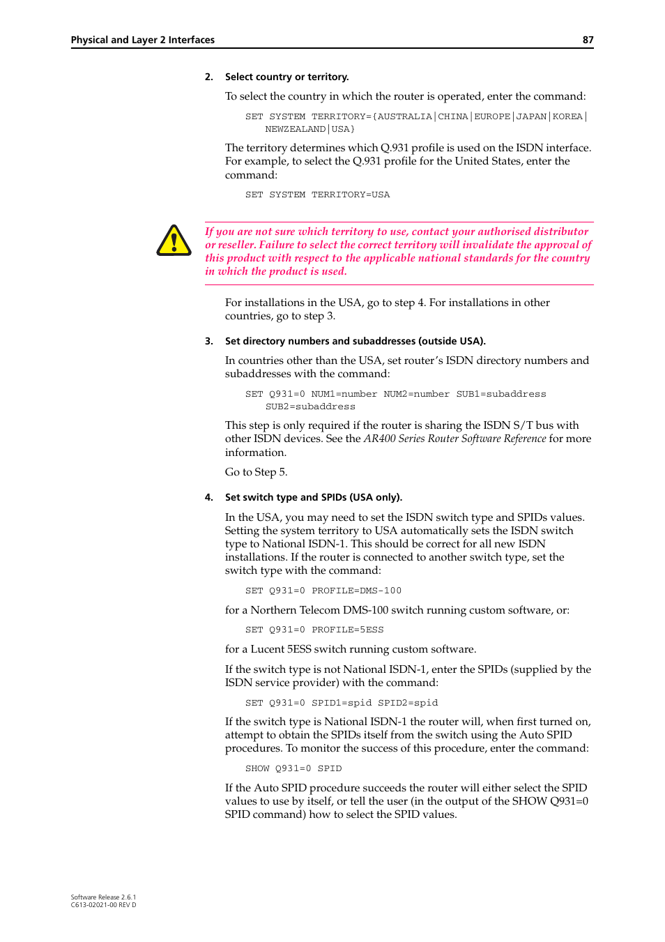 Allied Telesis AR400 Series Router User Manual | Page 87 / 131