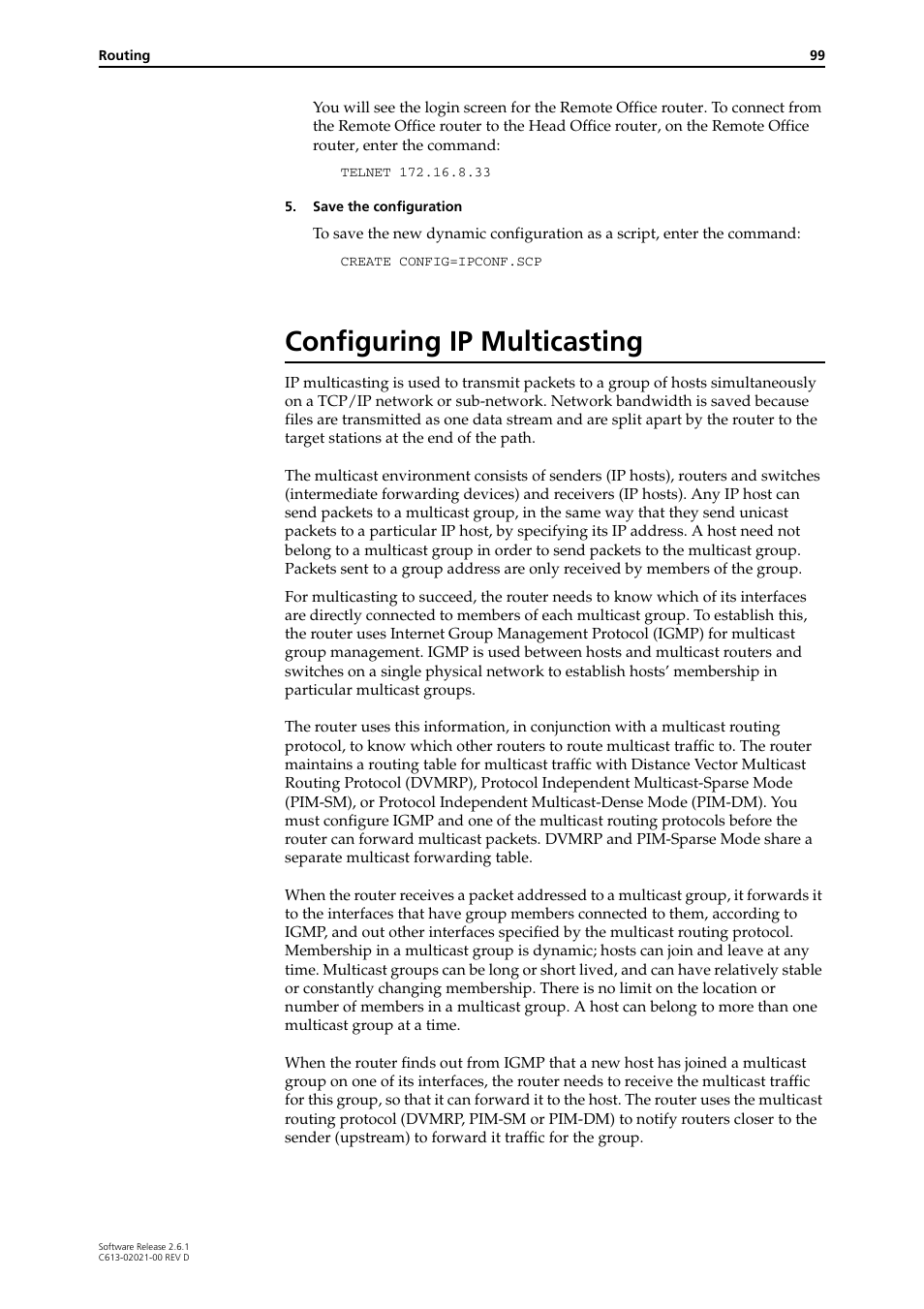 Configuring ip multicasting | Allied Telesis AR400 Series Router User Manual | Page 99 / 131