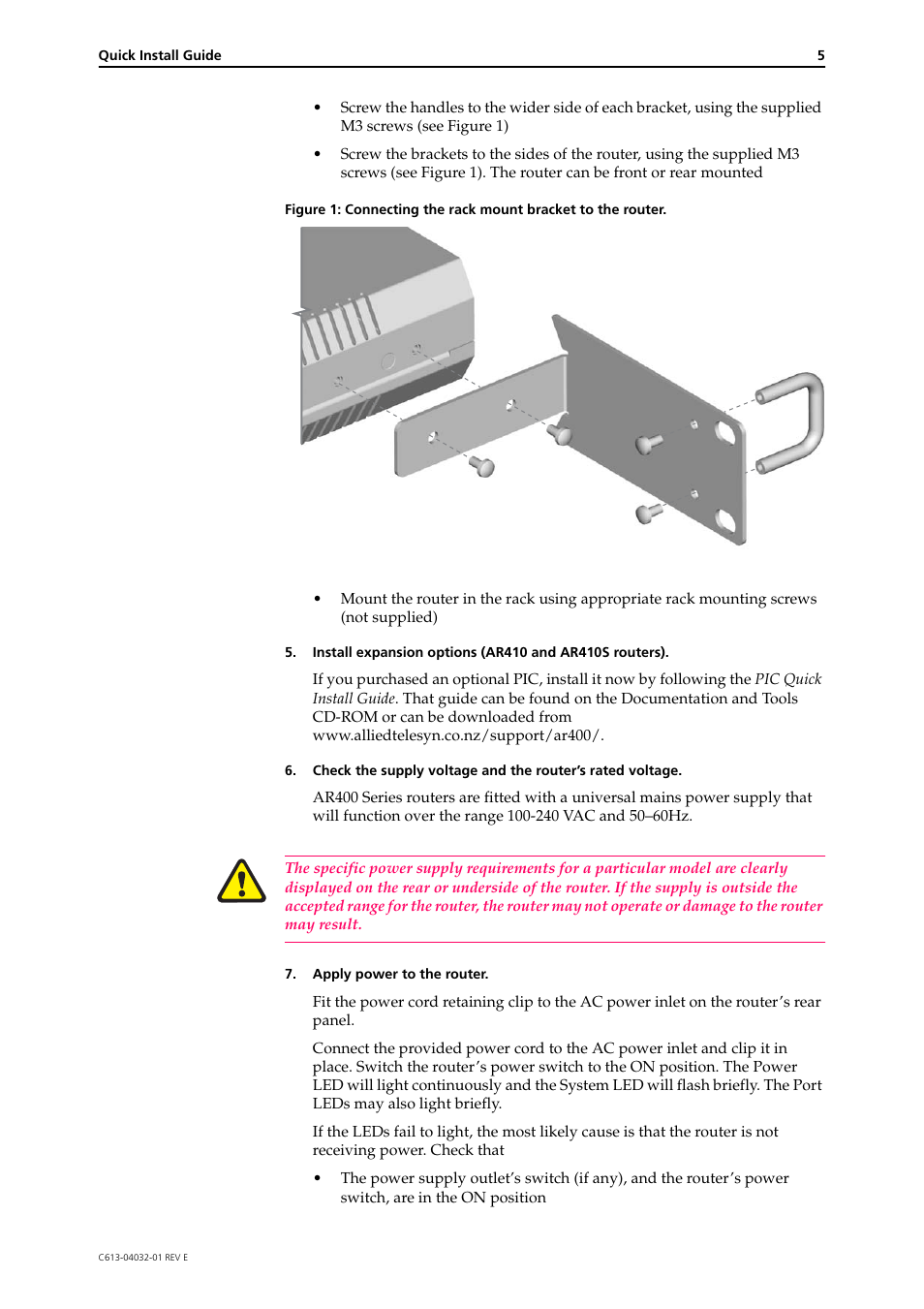 Allied Telesis AR400 Series Router User Manual | Page 5 / 11