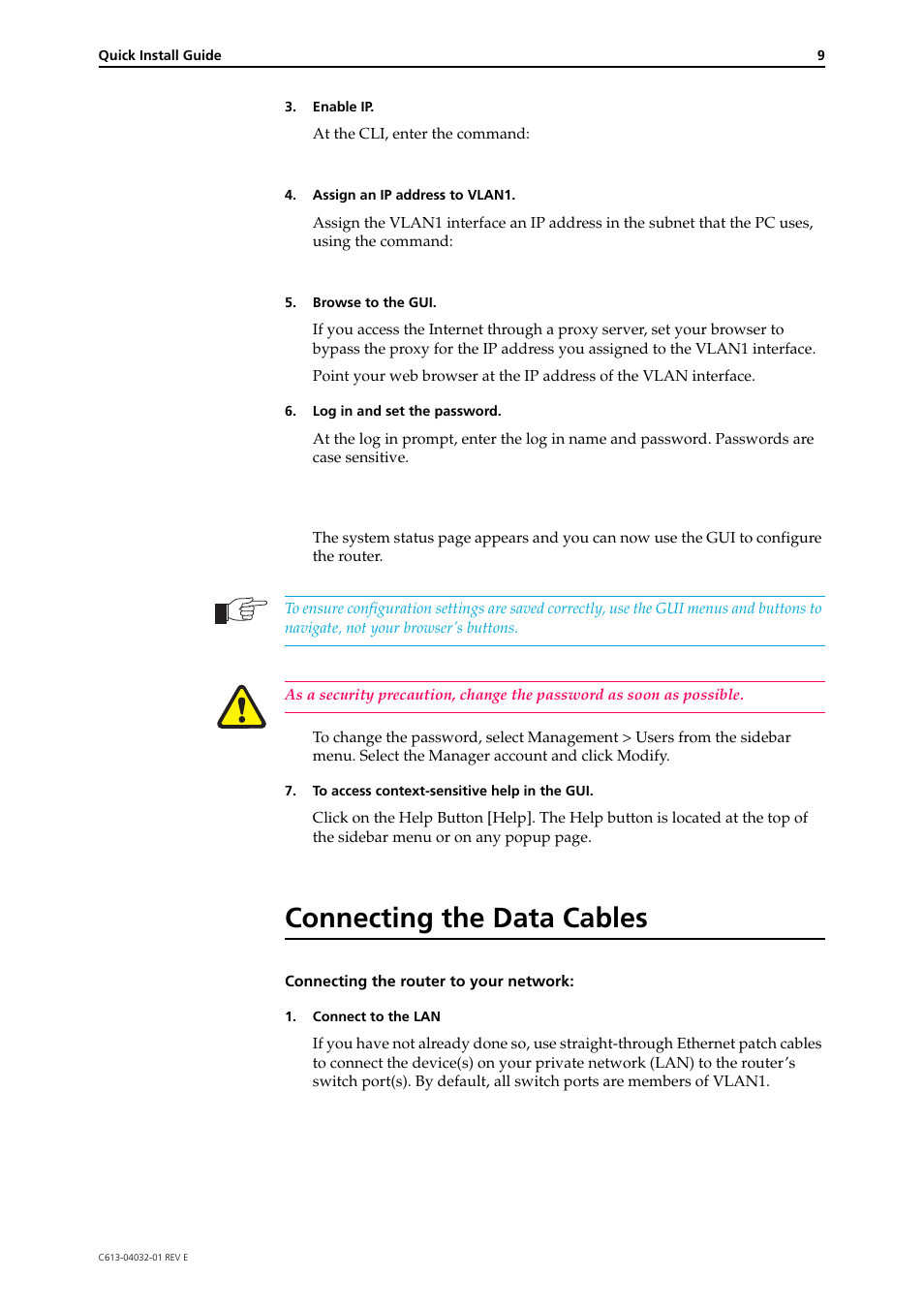 Connecting the data cables | Allied Telesis AR400 Series Router User Manual | Page 9 / 11