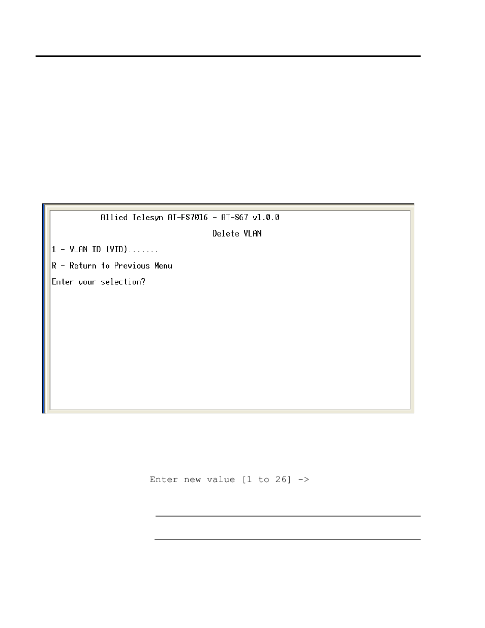 Deleting a vlan | Allied Telesis AT-S68 User Manual | Page 56 / 90