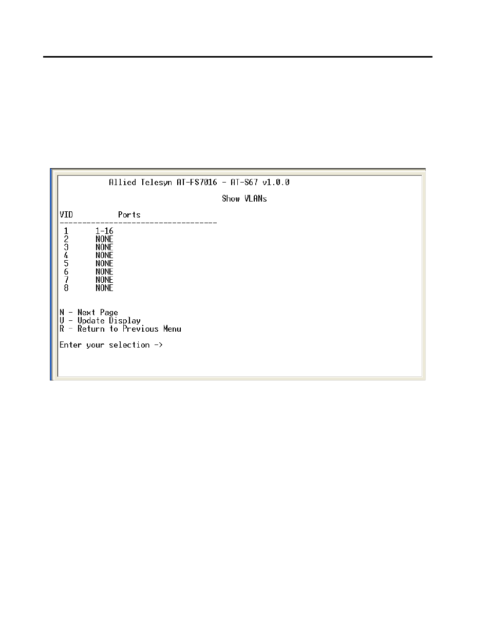 Showing vlans | Allied Telesis AT-S68 User Manual | Page 59 / 90