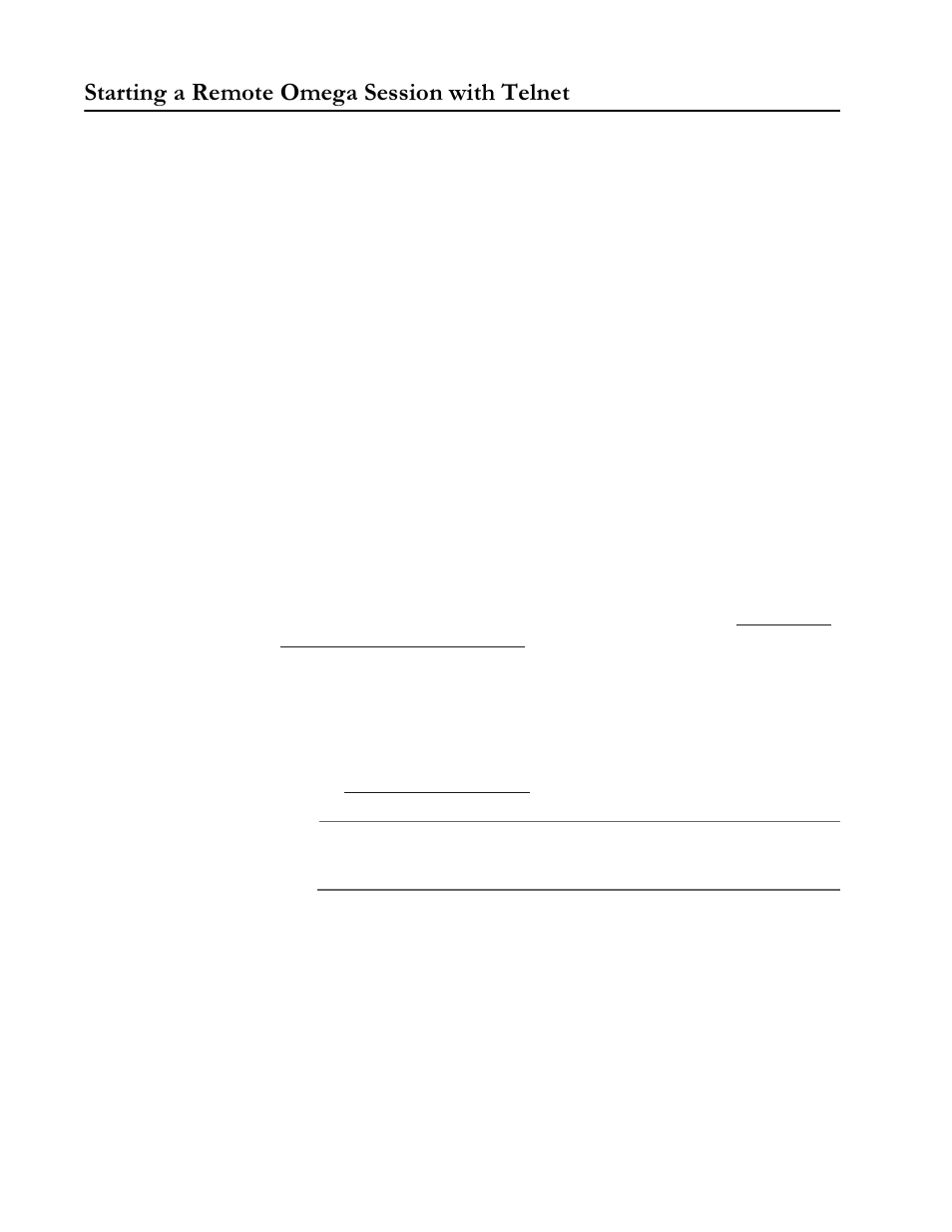 Starting a remote omega session with telnet | Allied Telesis AT-S31 User Manual | Page 19 / 64