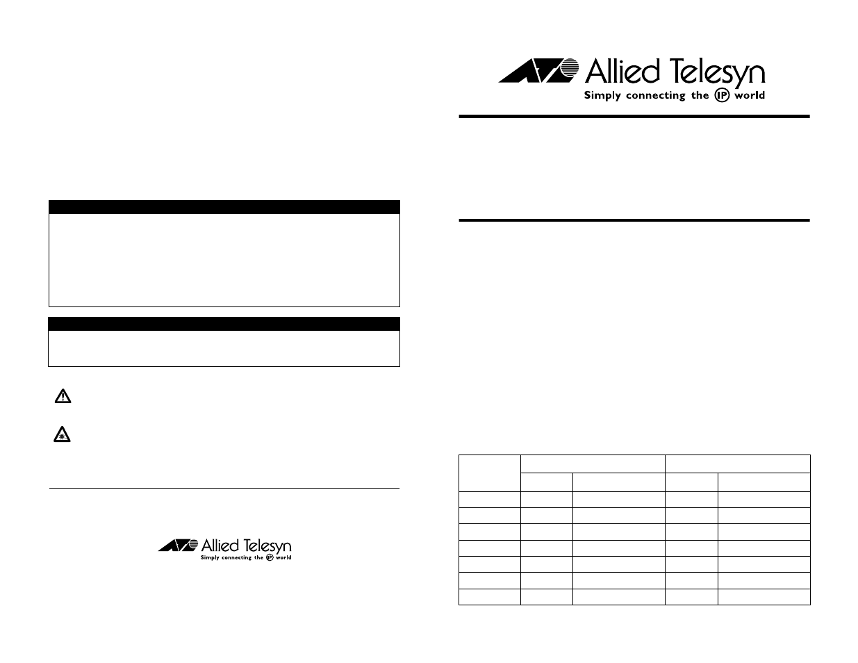 Allied Telesis AT-PB200 Series User Manual | 2 pages