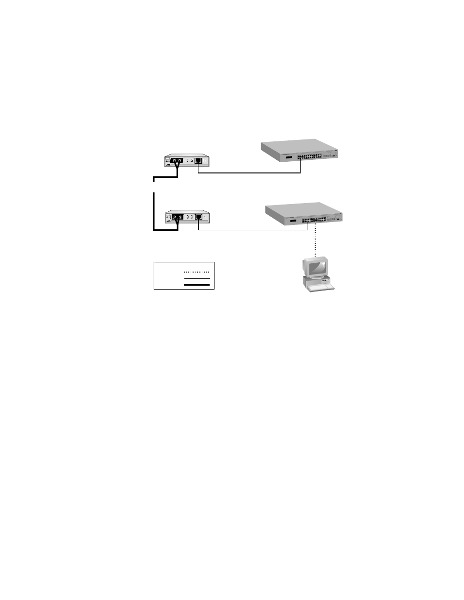 Back-to-back topology | Allied Telesis AT-MC103ST/FSx User Manual | Page 20 / 48