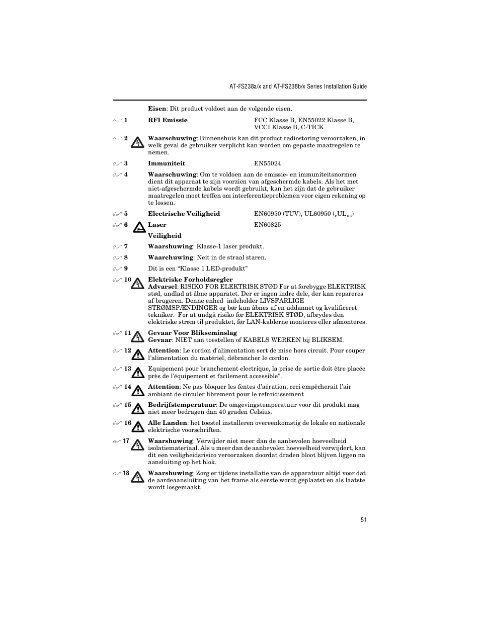 Allied Telesis AT-FS238b/2 User Manual | Page 61 / 76