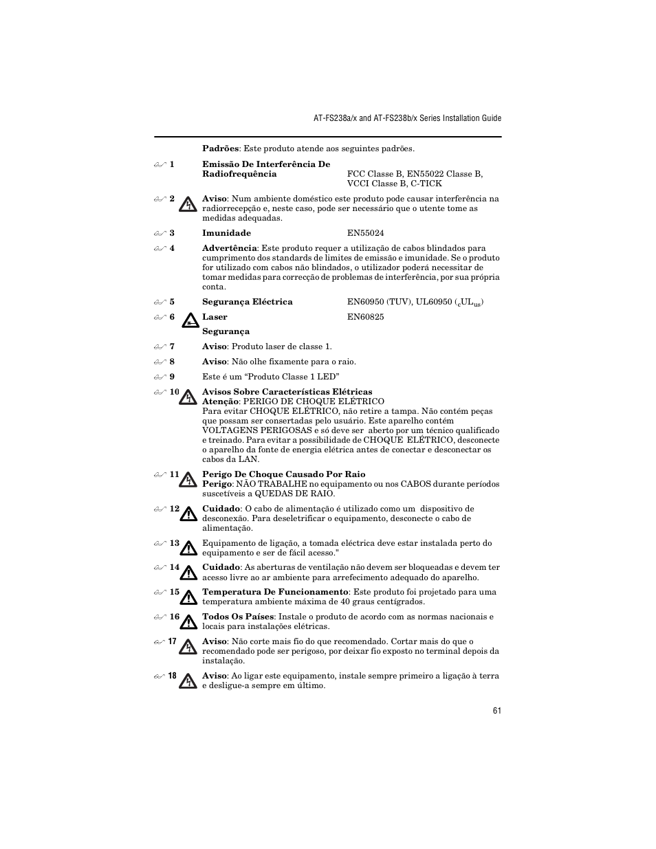 Allied Telesis AT-FS238b/2 User Manual | Page 71 / 76