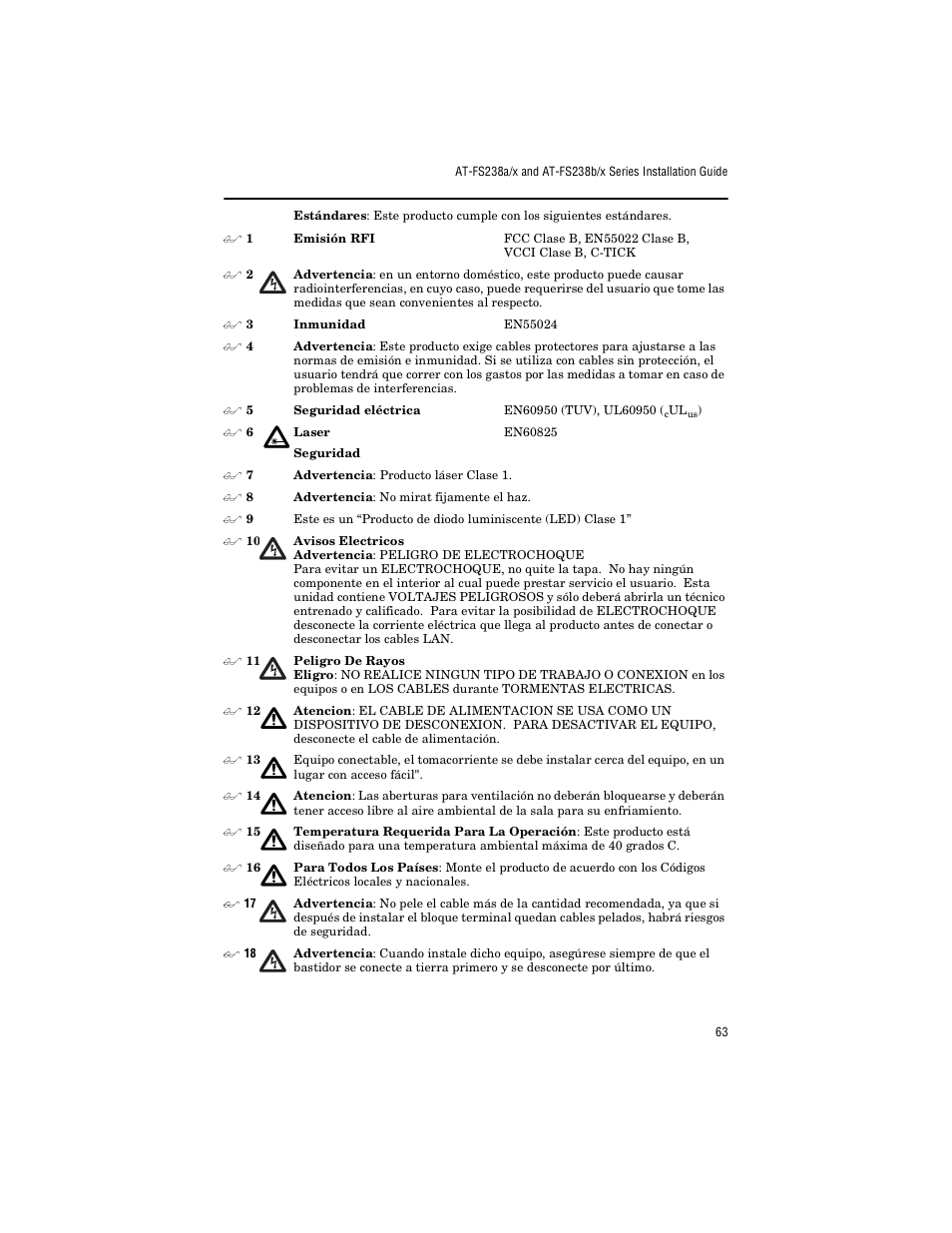 Allied Telesis AT-FS238b/2 User Manual | Page 73 / 76