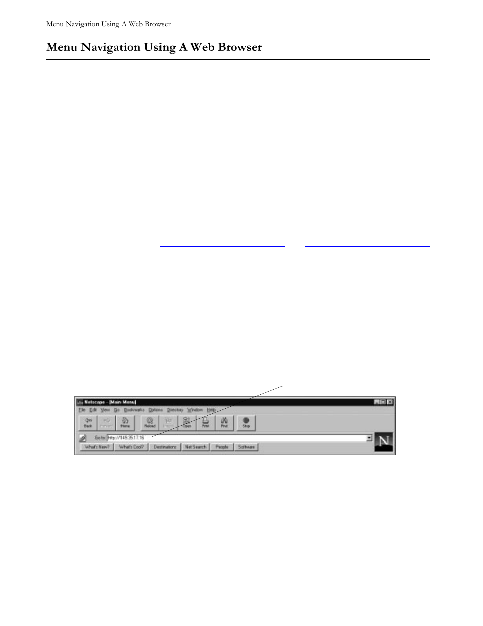 Menu navigation using a web browser, Figure 23 entering the switch’s ip address, Menu navigation using a web browser -8 | N on menu navigation, 0hqx#1dyljdwlrq#8vlqj#$#:he#%urzvhu | Allied Telesis AT-S21 User Manual | Page 24 / 90