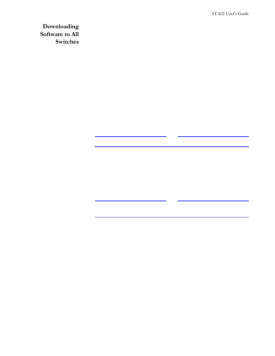 Downloading software to all switches, Menu, You cannot undo this command once executed | Downloading software to all switches -19 | Allied Telesis AT-S21 User Manual | Page 73 / 90