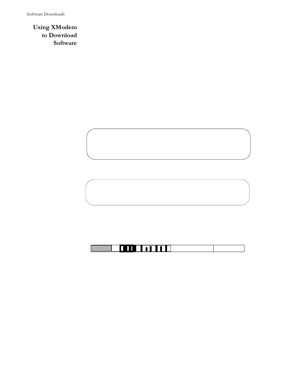 Using xmodem to download software, Menu, Launch omega’s terminal interface | Enter yes and wait for the following message, Initiate the download from your xmodem host, Using xmodem to download software -20, 8vlqj#;0rghp wr#'rzqordg 6riwzduh | Allied Telesis AT-S21 User Manual | Page 74 / 90