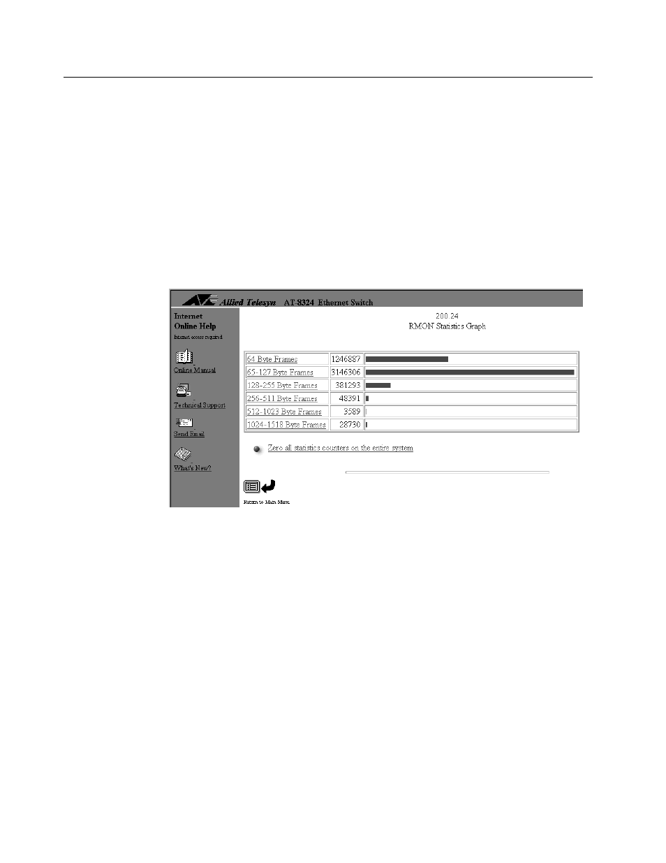 Displaying rmon statistics for a switch | Allied Telesis AT-S25 User Manual | Page 120 / 166