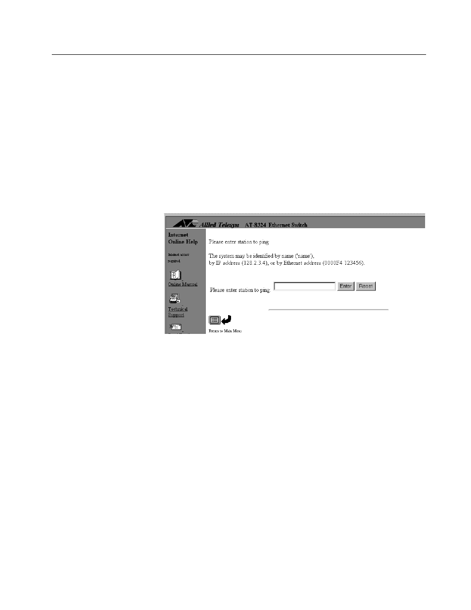 Pinging a device | Allied Telesis AT-S25 User Manual | Page 61 / 166