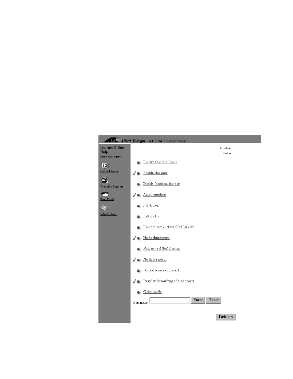 Configuring port parameters | Allied Telesis AT-S25 User Manual | Page 66 / 166