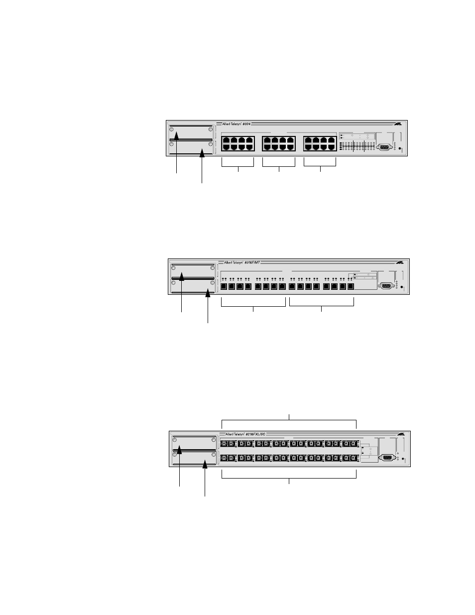Group c group d, L /a, L /a d/c d/c l /a d/c | L /a d/c | Allied Telesis AT-S25 User Manual | Page 71 / 166