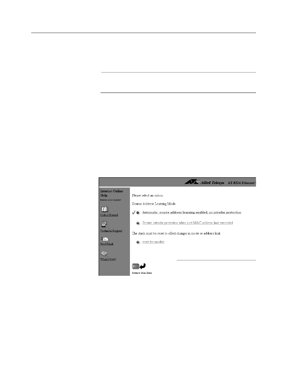 Configuring port security | Allied Telesis AT-S25 User Manual | Page 79 / 166