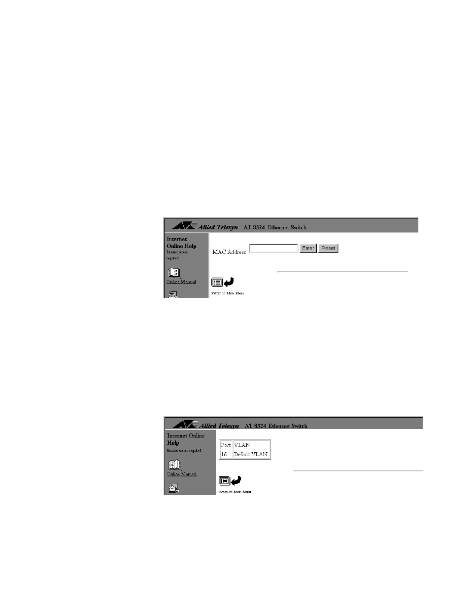 Displaying the port number of a mac address | Allied Telesis AT-S25 User Manual | Page 85 / 166