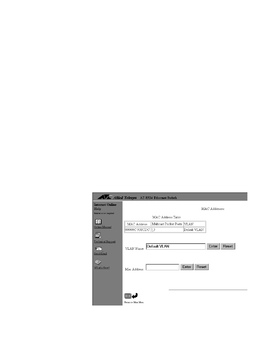 Changing a multicast port assignment, Deleting a multicast address | Allied Telesis AT-S25 User Manual | Page 94 / 166