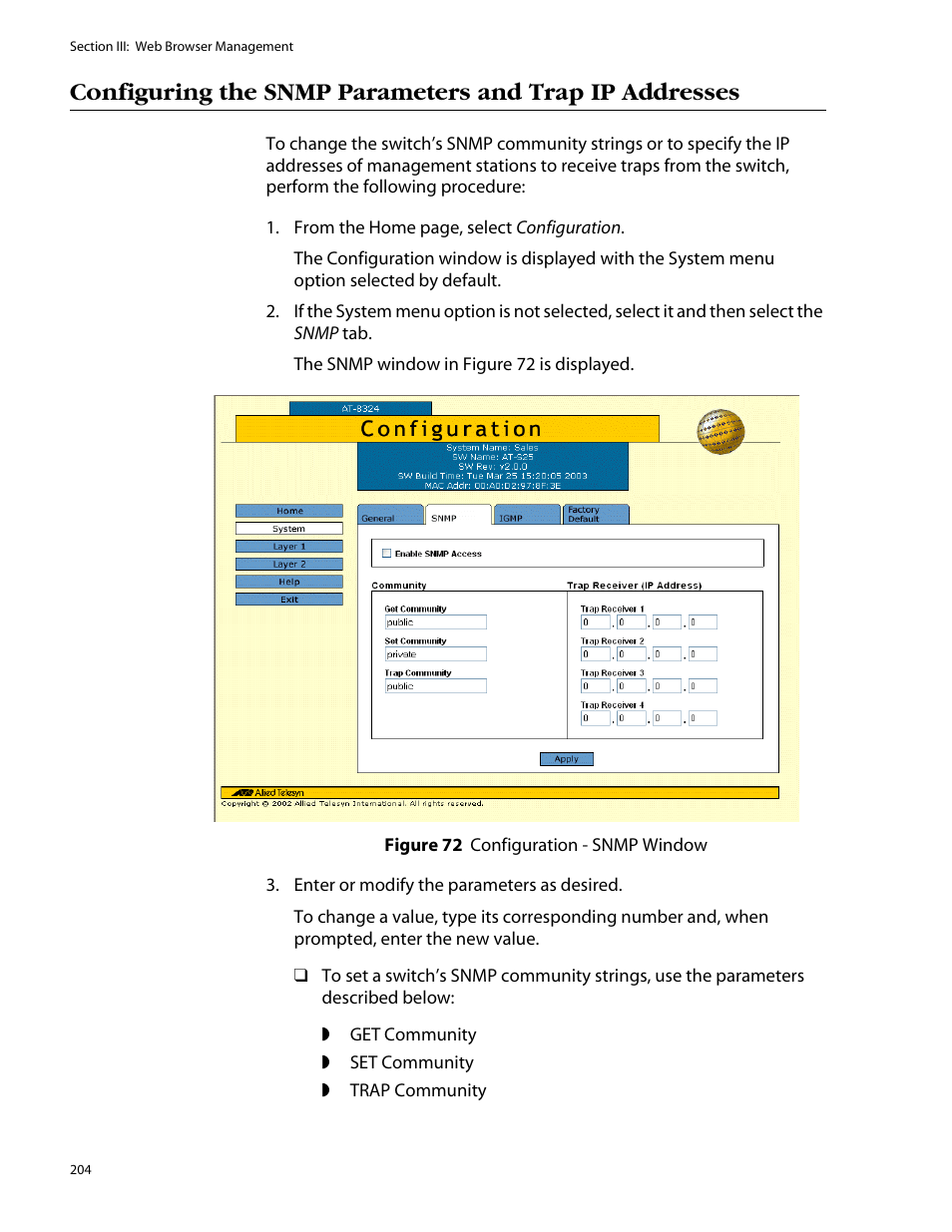 Allied Telesis AT-S25 User Manual | Page 204 / 277