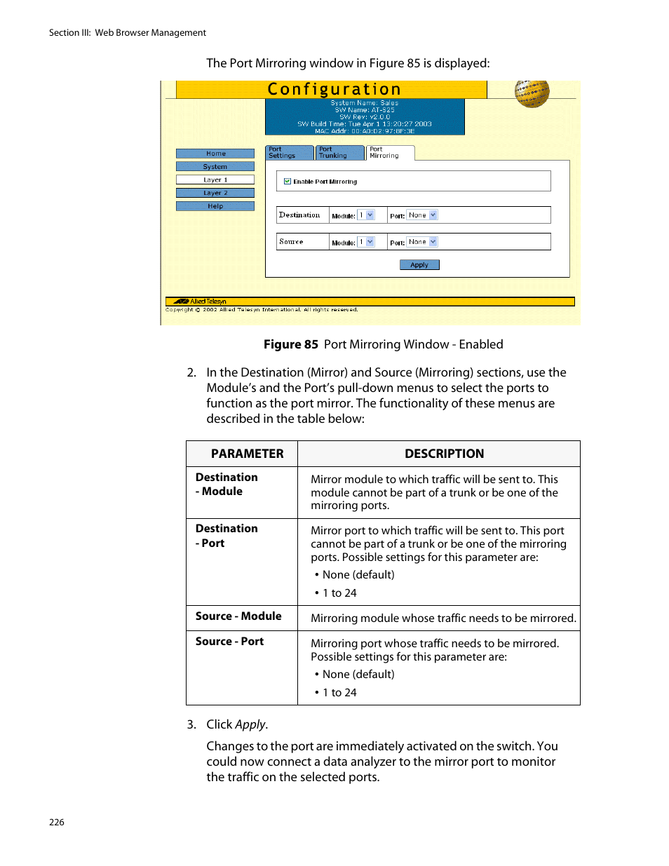 Allied Telesis AT-S25 User Manual | Page 226 / 277