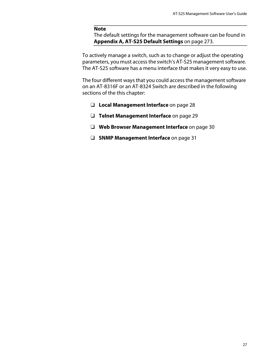 Allied Telesis AT-S25 User Manual | Page 27 / 277