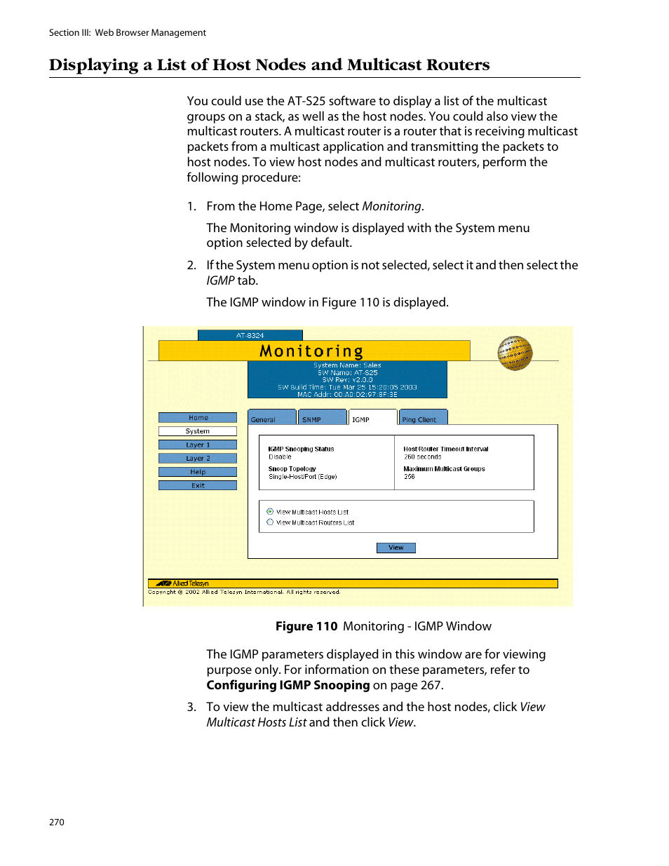 Allied Telesis AT-S25 User Manual | Page 270 / 277