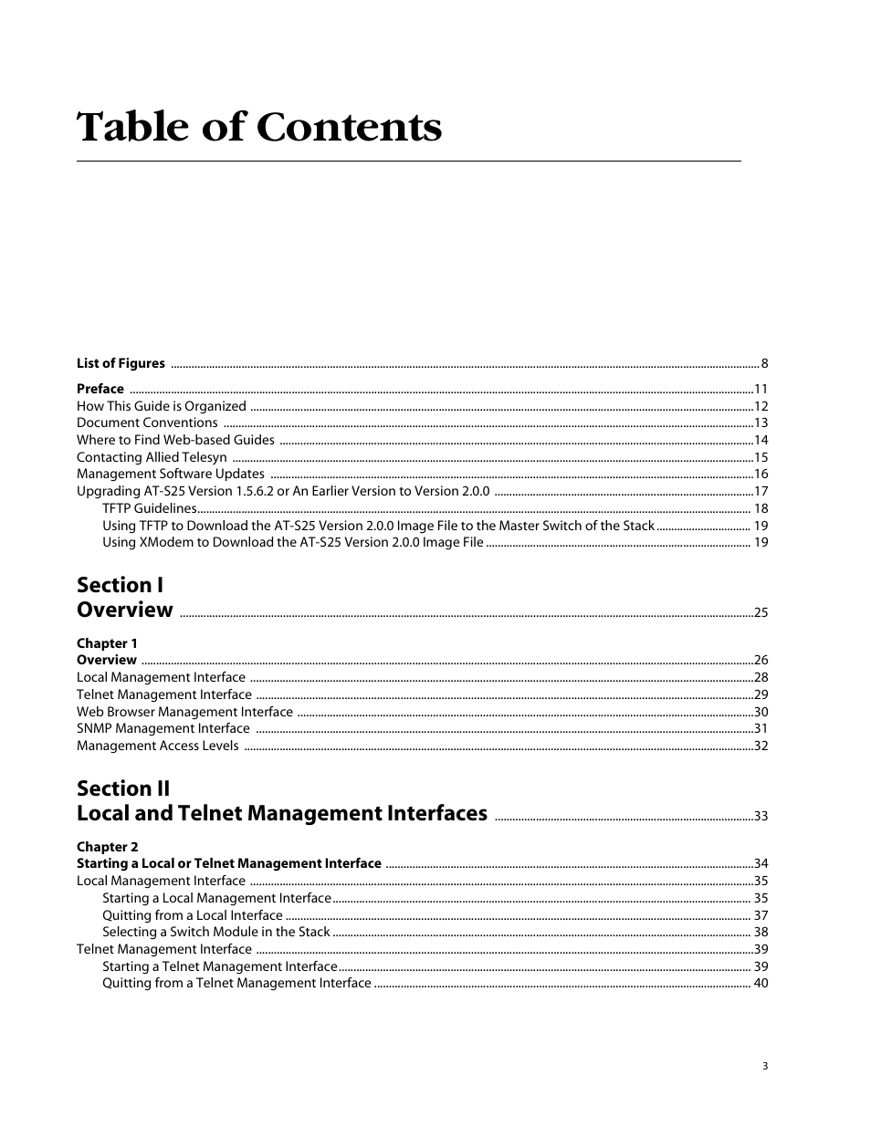 Allied Telesis AT-S25 User Manual | Page 3 / 277