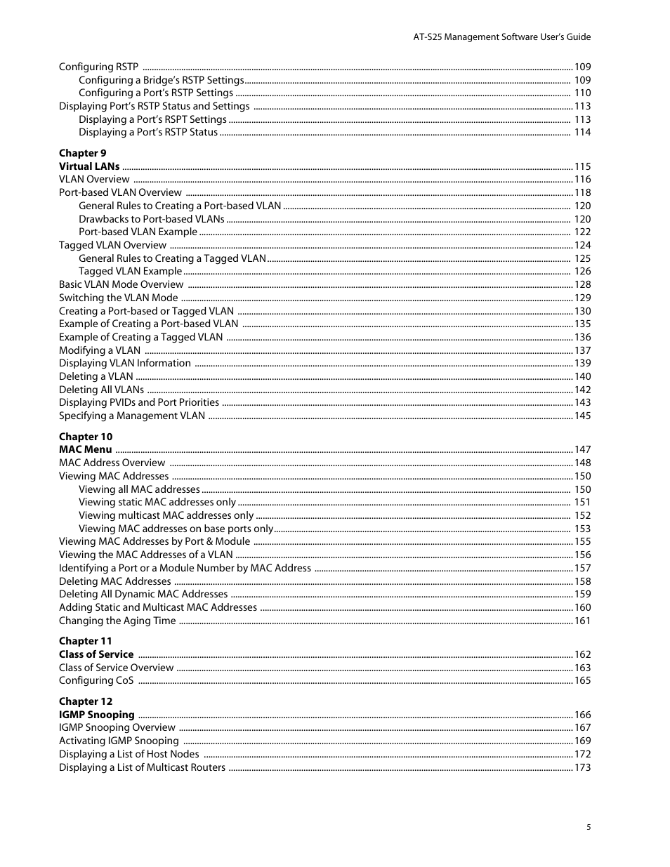 Allied Telesis AT-S25 User Manual | Page 5 / 277