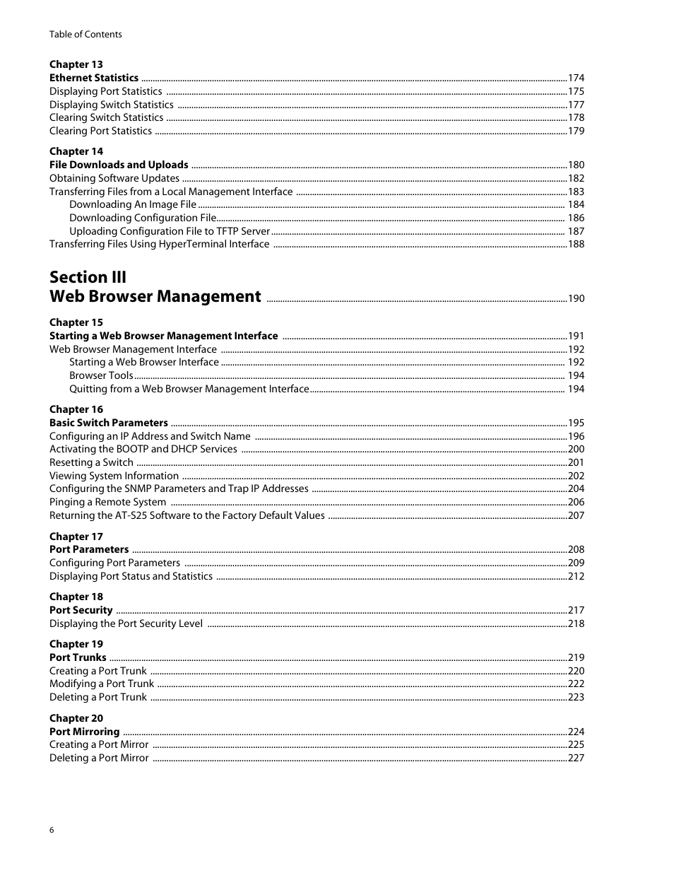 Allied Telesis AT-S25 User Manual | Page 6 / 277