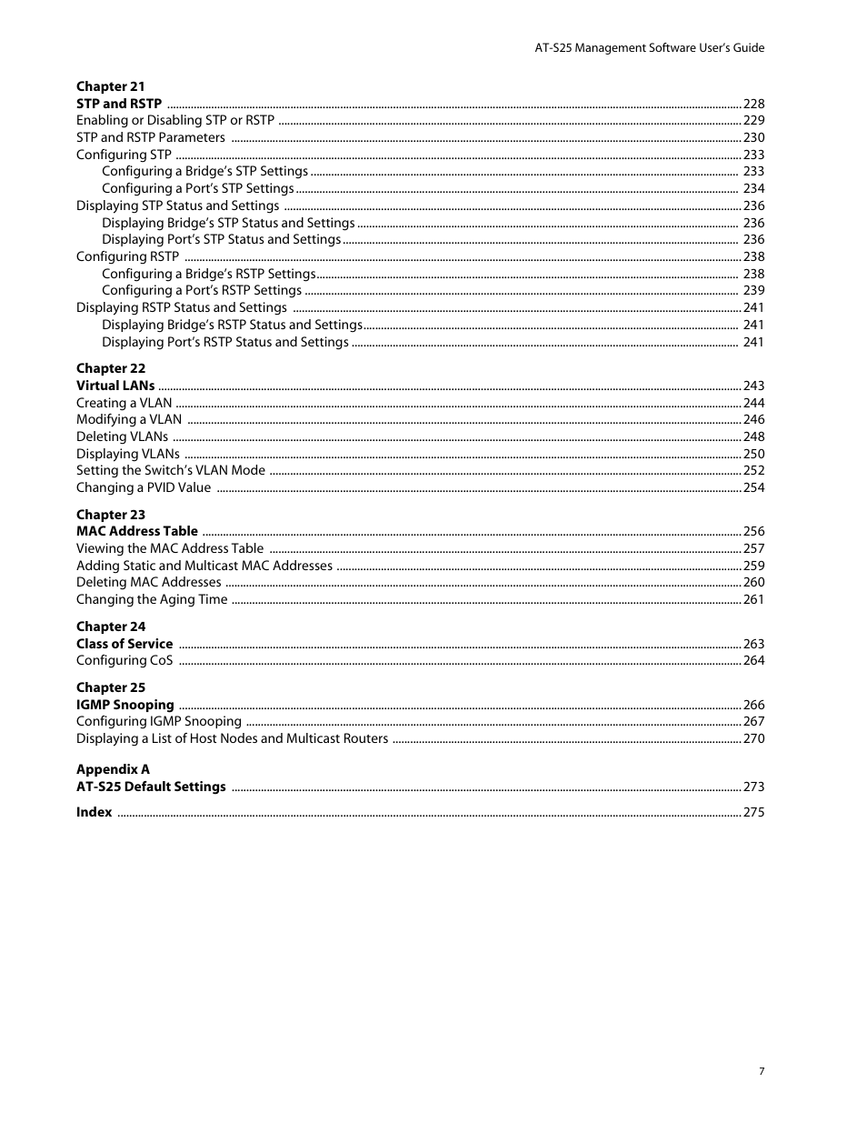 Allied Telesis AT-S25 User Manual | Page 7 / 277