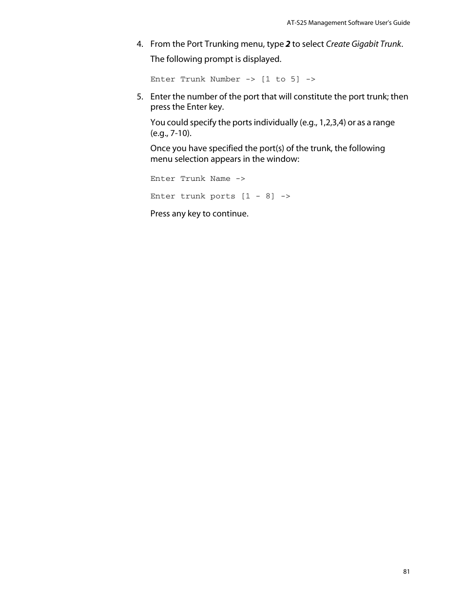Allied Telesis AT-S25 User Manual | Page 81 / 277