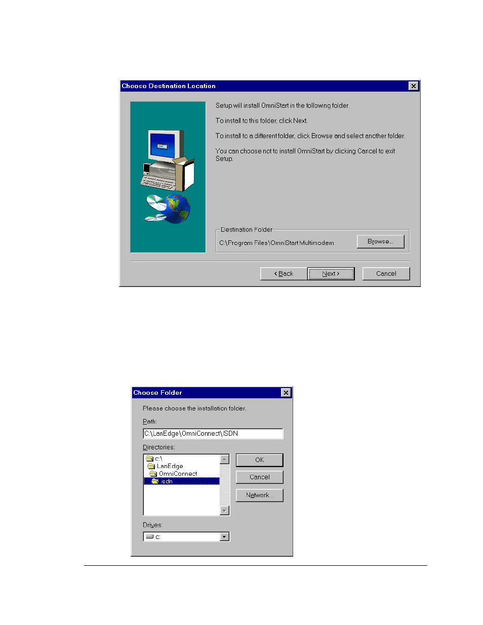 Choose destination location | Allied Telesis OmniConnect ISDN User Manual | Page 39 / 91